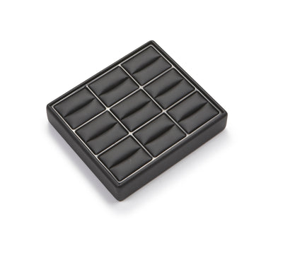 Black Leatherette Stackable Light Weight 9 Earring Tray 186g