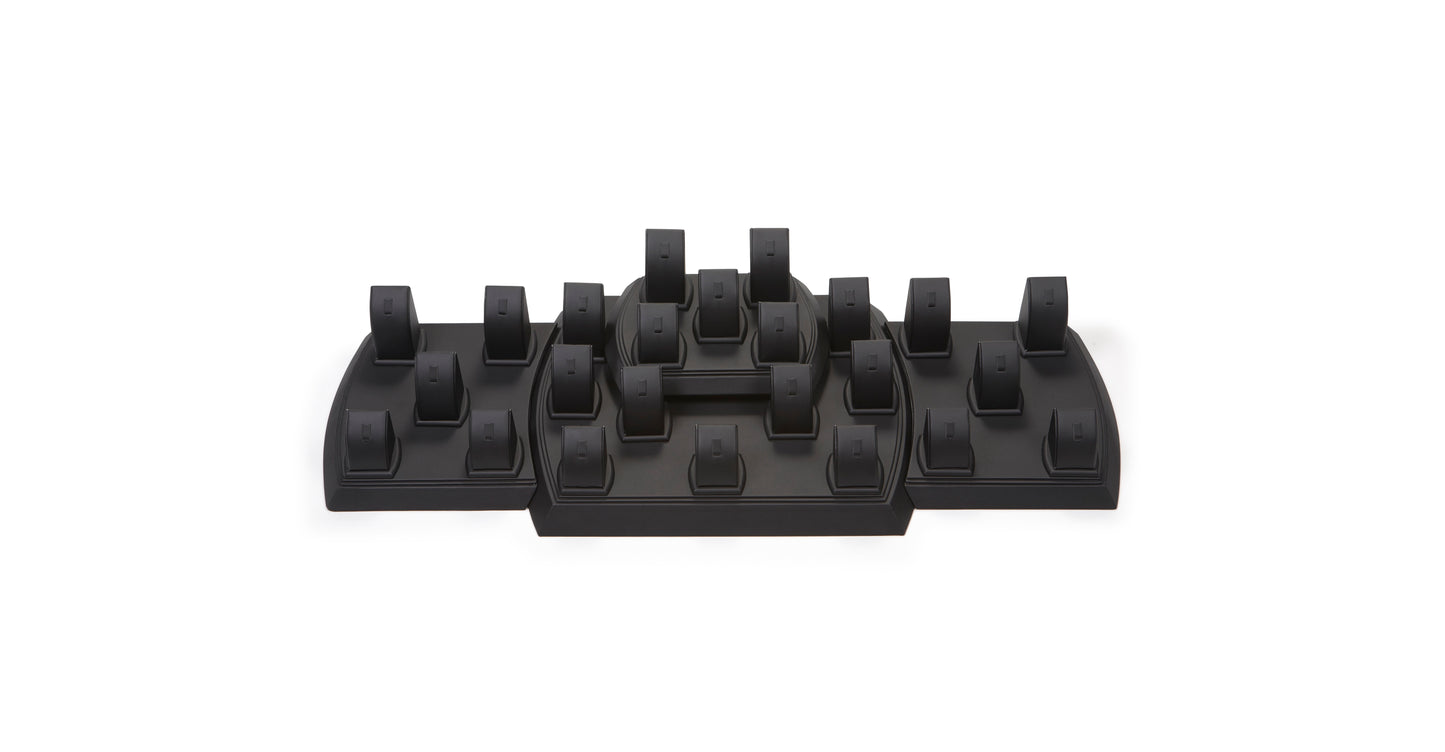 Black Leatherette Showcase Display Set