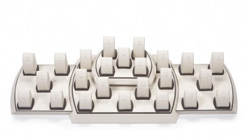 Chocolate/Beige Leatherette Showcase Display Set