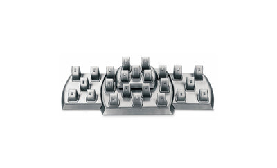 Silver Gray Leatherette Showcase Display Set