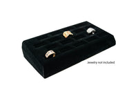 18 Slot Black Ring/Cufflink Jewelry Tray Display