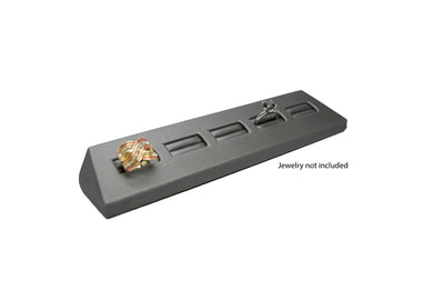 5 Slot Steel Gray Leatherette Jewelry Tray Display