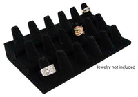 18 Finger Black Velvet Ring Stand Holder Jewelry Display