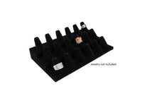 18 Finger Black Velvet Ring Stand Holder Jewelry Display
