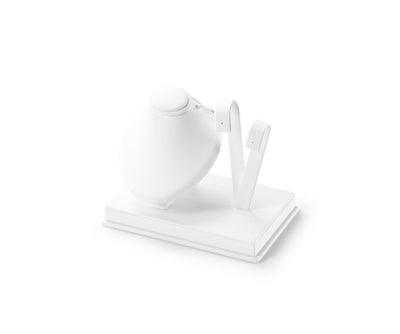 White Leatherette Earring/Pendant Stand