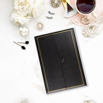 Novel Box Ring Earring Necklace Bracelet Combo Jewelry Box In Black