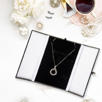 Novel Box Ring Earring Necklace Bracelet Combo Jewelry Box In Black