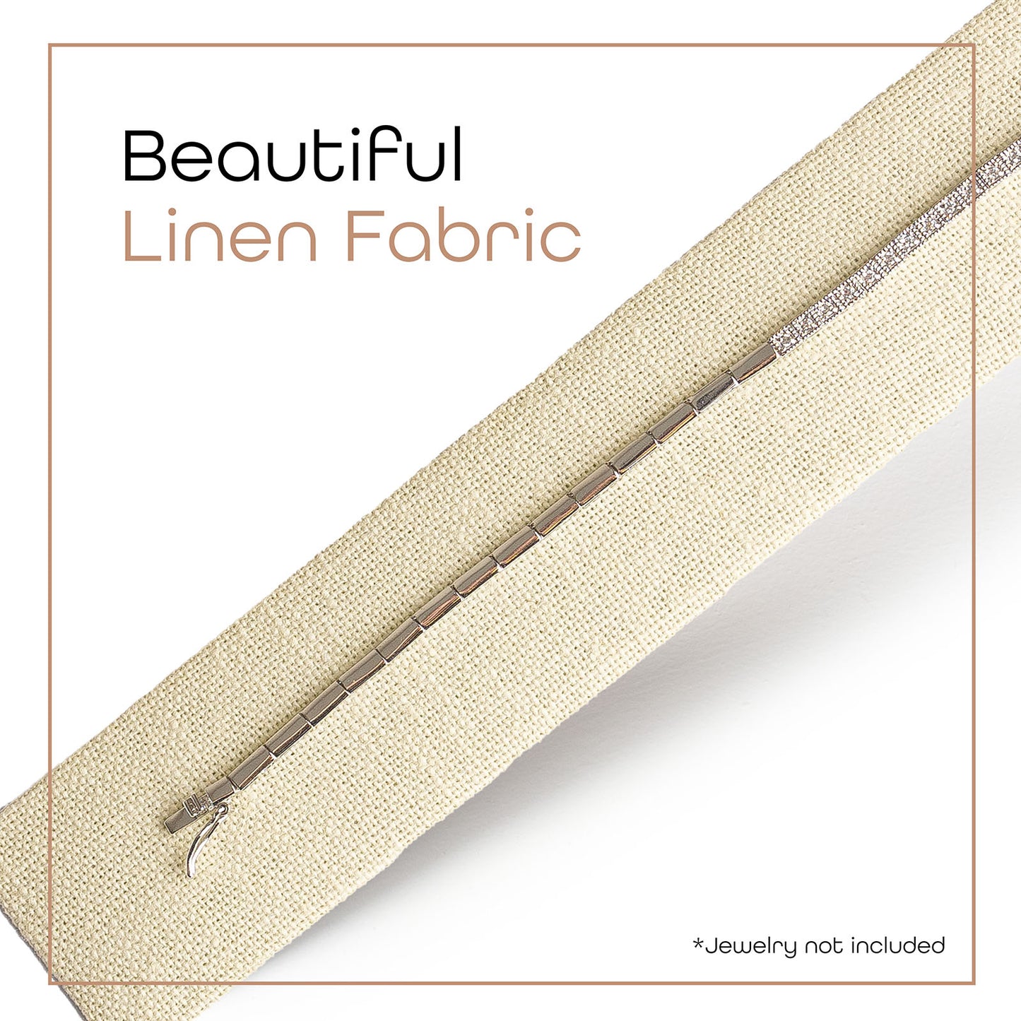 Novel Box Slim Bracelet & Watch Jewelry Display Ramp In Beige