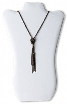 Novel Box 14.5" White Leatherette Linen Velvet Necklace Chains Pendant Jewelry Foldable