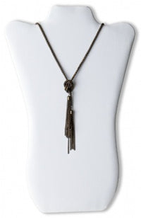 Novel Box 14.5" White Leatherette Linen Velvet Necklace Chains Pendant Jewelry Foldable