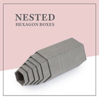 Novel Box Leatherette 6 Pc Hexagonal Risers In Gray Linen