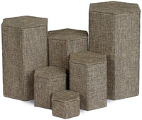 Novel Box Leatherette 6 Pc Hexagonal Risers In Burlap