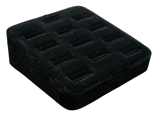 Novel Box™ 12 Slot Ring/Cufflink Tray Stand Holder Jewelry Display 5.75X5X2" In Black