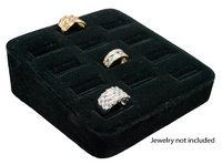 Novel Box™ 12 Slot Ring/Cufflink Tray Stand Holder Jewelry Display 5.75X5X2" In Black
