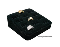 Novel Box™ 12 Slot Ring/Cufflink Tray Stand Holder Jewelry Display 5.75X5X2" In Black