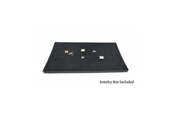 144 Ring Jewelry Tray Foam Black Velour Liner Insert