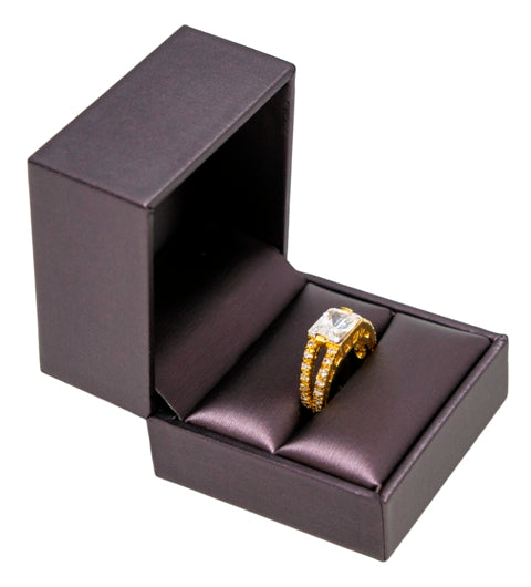 Purple Leatherette Ring Slit Box