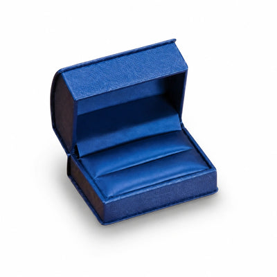 Leatherette Roll Top Double Ring Box