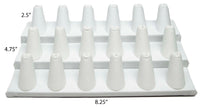 18 Finger White Leatherette Ring Stand Holder Jewelry Display