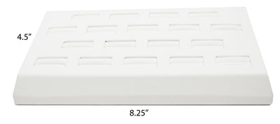 18 Slot White Leatherette Ring/Cufflink Jewelry Tray Display