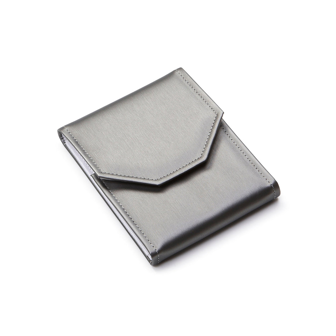 Silver Gray Leatherette Small Pearl Folders