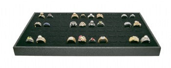 Black Leatherette 72 Ring Foam Tray