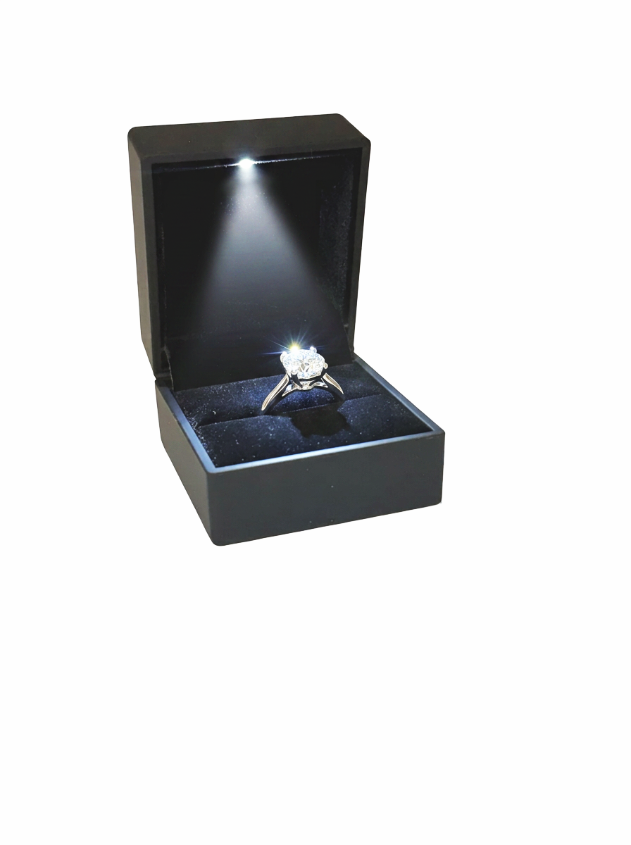 Black Soft Touch LED Ring Box