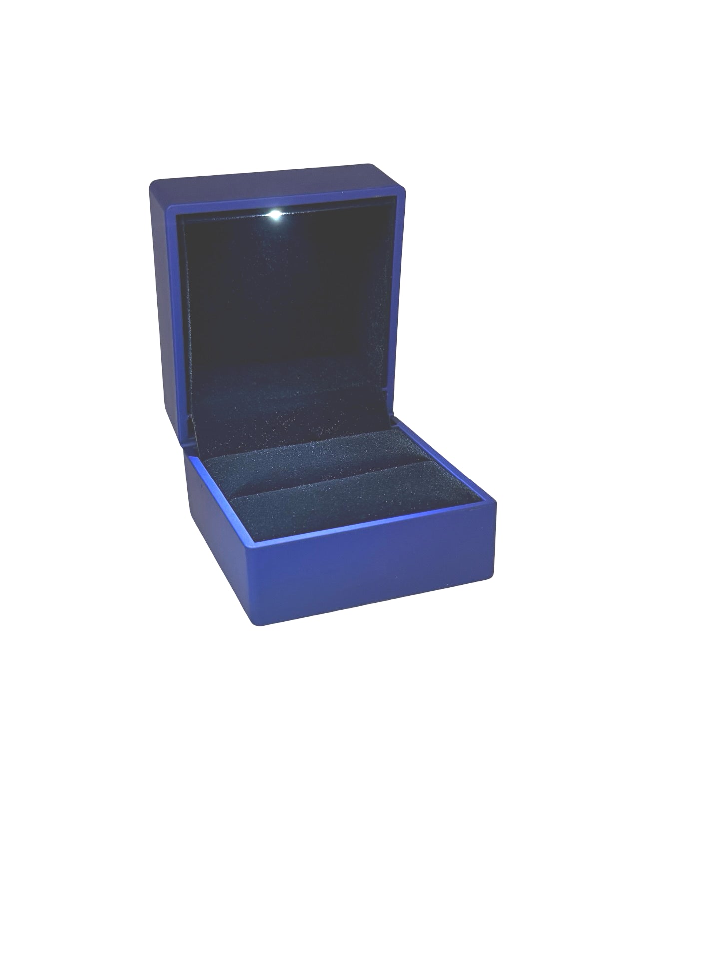 Blue Leatherette LED Ring Box