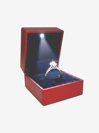 Red Leatherette LED Ring Box