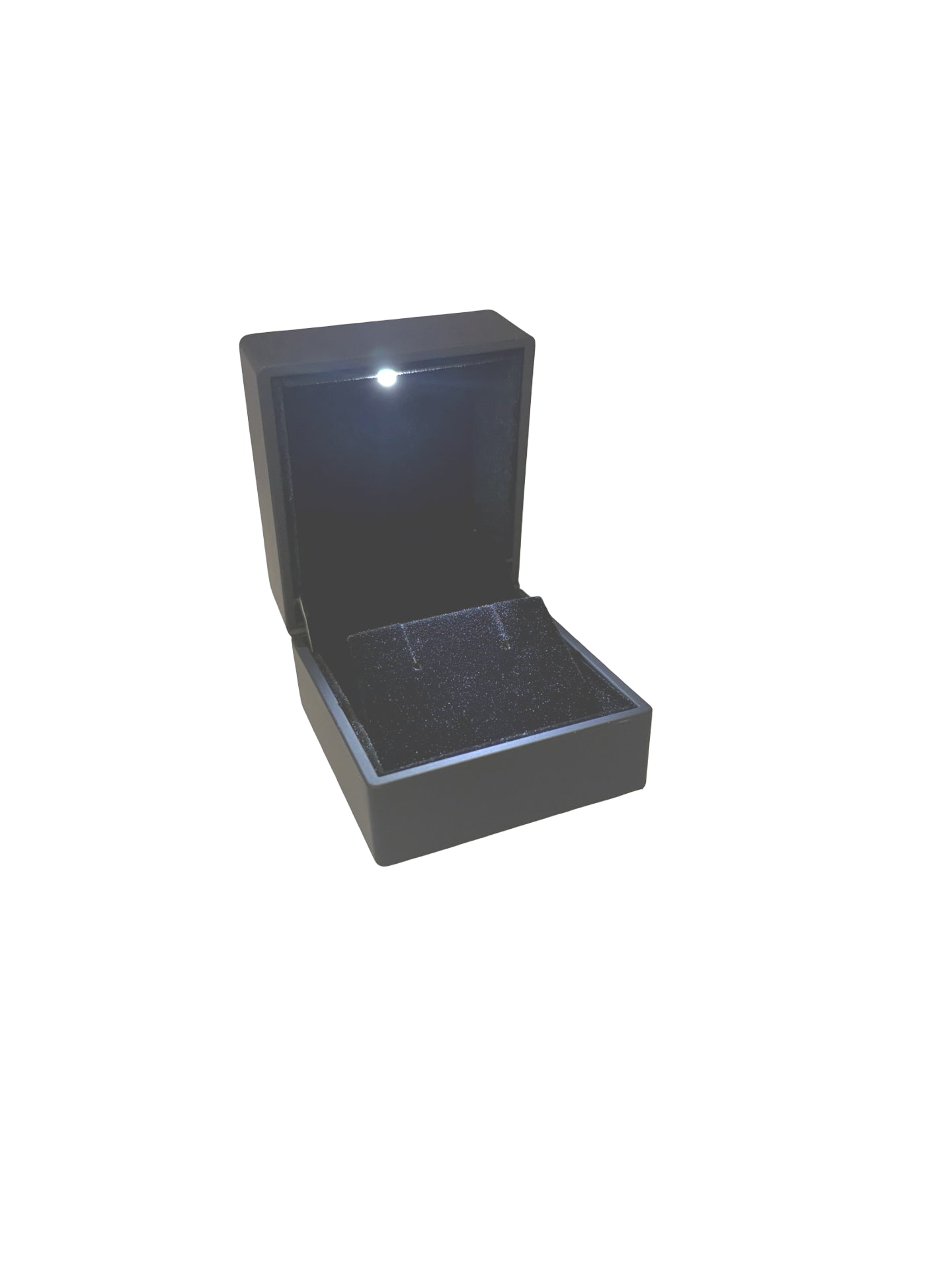 Black Leatherette LED Earring Box