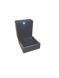 Black Leatherette LED Earring Box