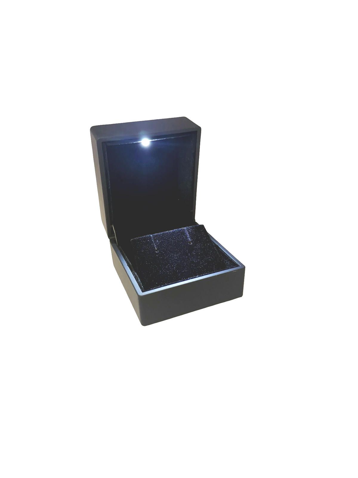 Black Opened Soft Touch LED Earring Box
