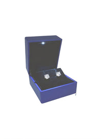 Blue Leatherette LED Earring Box