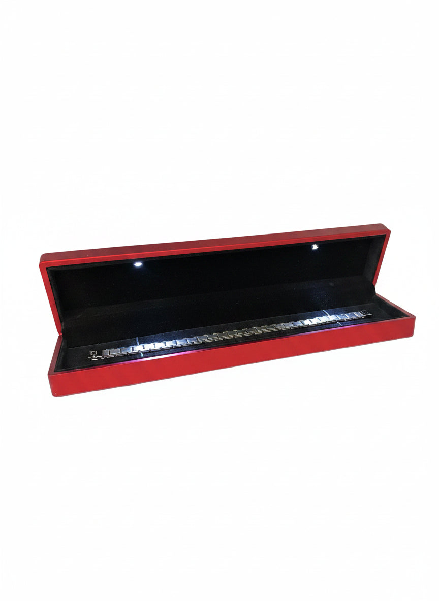 Red Leatherette LED Bracelet Box
