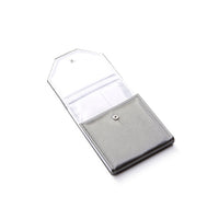 Silver Gray Leatherette Small Pearl Folders