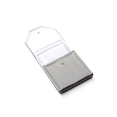 Silver Gray Leatherette Small Pearl Folders