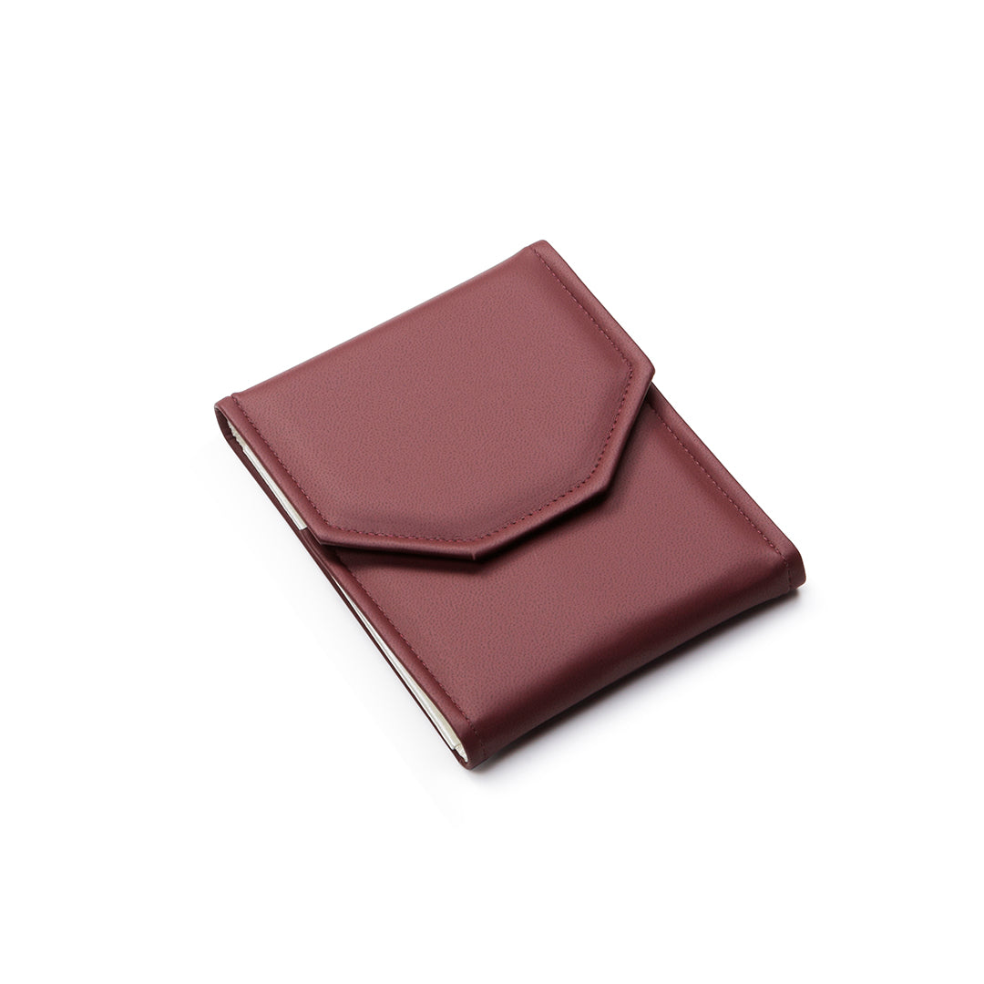 Burgundy Leatherette Small Pearl Folder