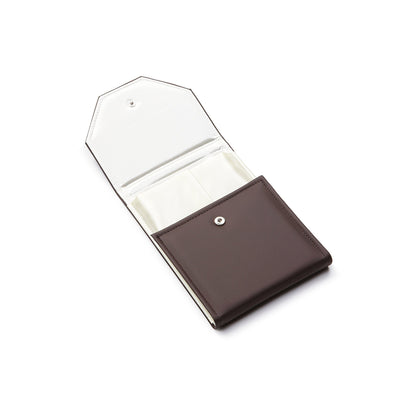 Chocolate Beige Small Leatherette Pearl Folder