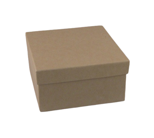 A beige kraft paper cotton filled box.