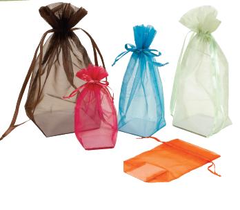 Organza Square Gusset w/ Cardboard Bottom 4 x 6 x 2