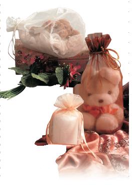 Organza Round Gusset Bag 6 1/2 x 7 x 4 dia.