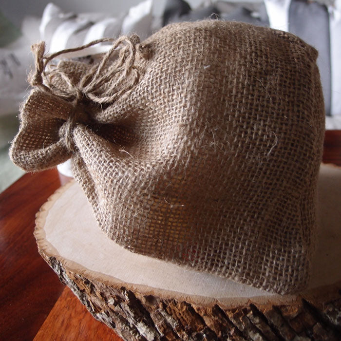 Natural Burlap Bag with Round Bottom