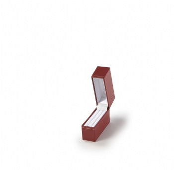 Red Leatherette with Gold Rim Hook Earring Box
