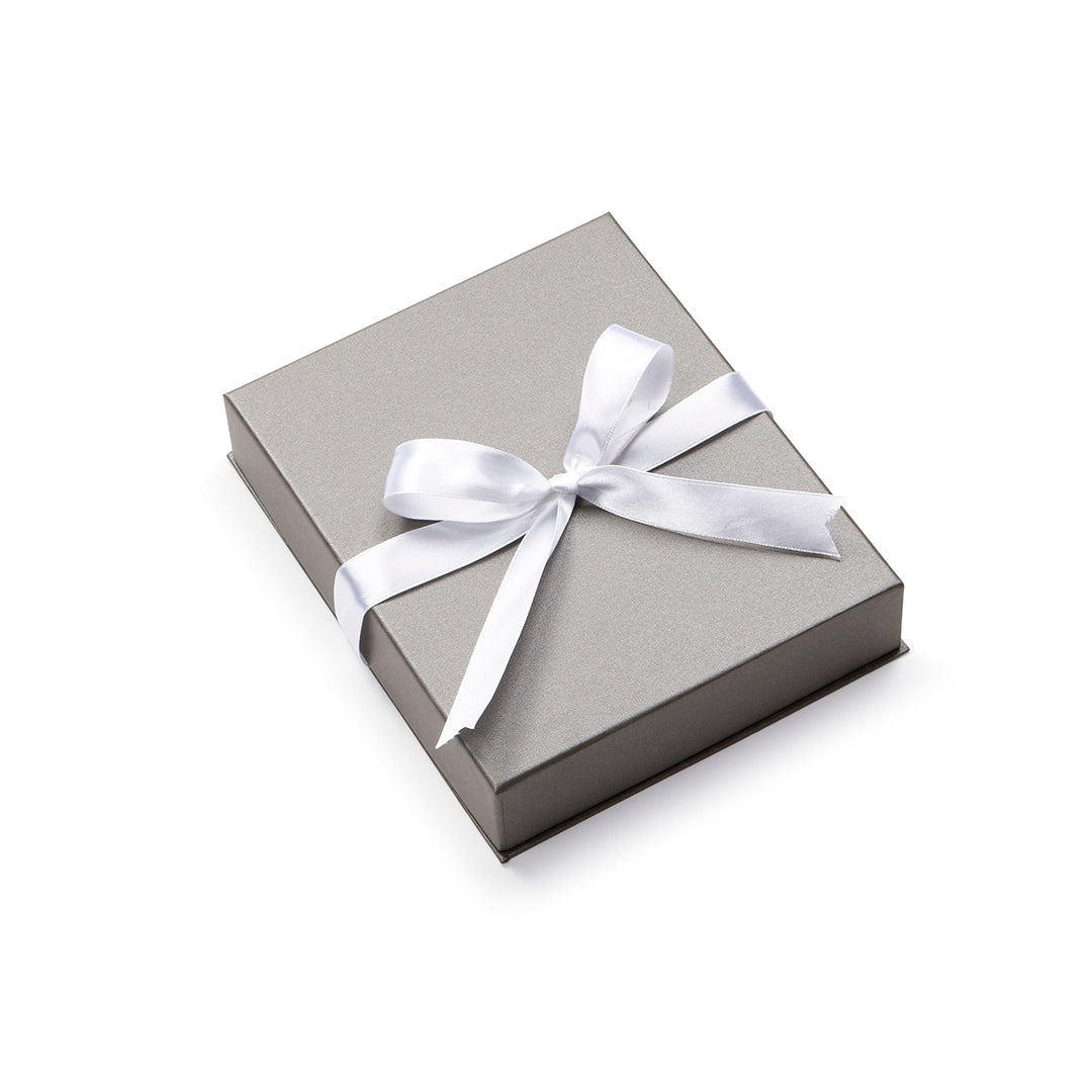 Silver Gray Leatherette Small Pearl Folders