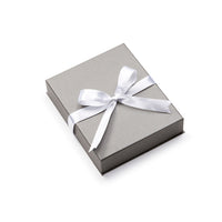 Silver Gray Leatherette Small Pearl Folders