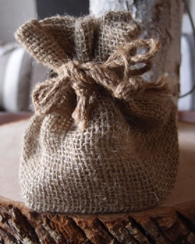 Natural Burlap Bag with Round Bottom