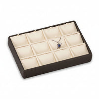 Chocolate/Beige Leatherette 12 Pendant Tray