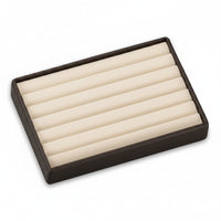 Chocolate/Beige Leatherette 6 Bracelet Tray