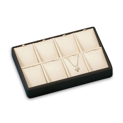 Chocolate/ Beige Leatherette 8 Pendant Tray