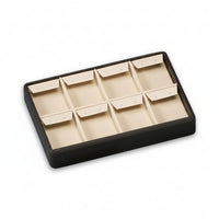 Chocolate/Beige Leatherette 8 Drop Earring Tray